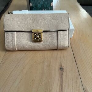 Chloe Beige,Calfskin Leather Clutch,Wallet With Box